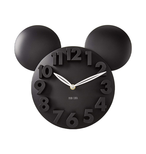 MEIDI CLOCK Modern Design Mickey Mouse Big Digit 3D Wall Clock Home Decor Decoration - Black